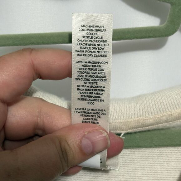 Chicos Womens SM/MD Hooded Cape Poncho Tan Cream Knit Cotton Cashmere Travel - Picture 4 of 6